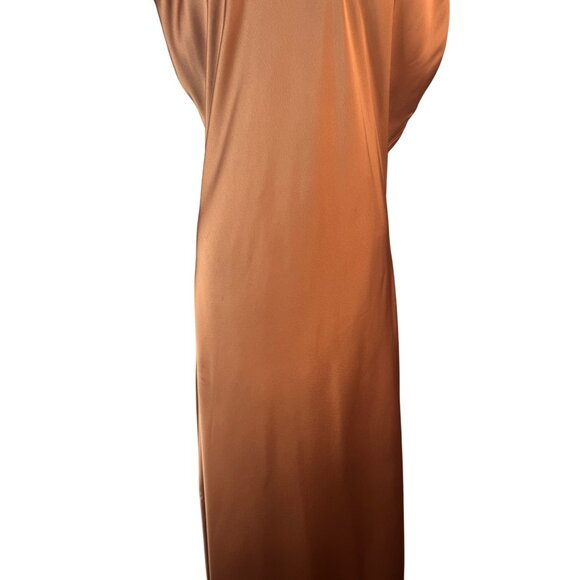 Show Me Your Mumu M Jasmine Halter Maxi Copper Satin Luxe Formal NWOT - Picture 10 of 16